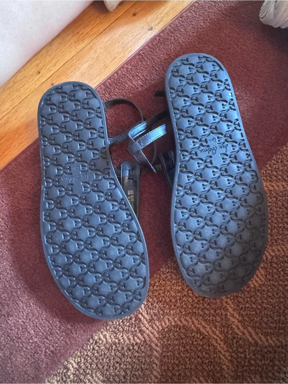 Sam Edelman black crocodile embossed t-strap sandals - worn once